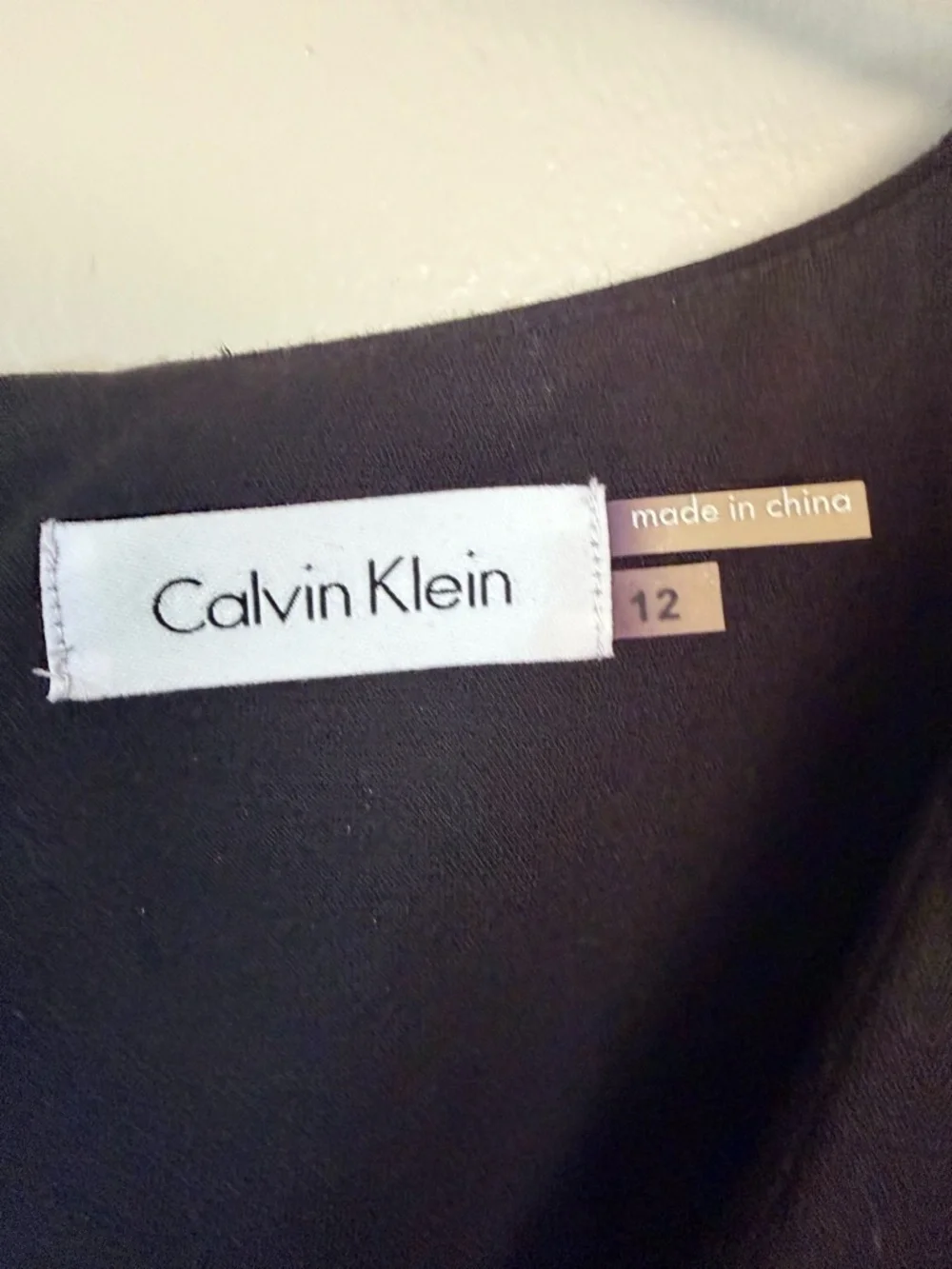 Calvin Klein Black Long-Sleeve Dress with Feather Cuffs - Picture 5 of 7